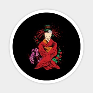 Japanese Geisha Illustration Magnet